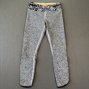 Lululemon Real Quick Tight Miss Mosaic White Leggings Womens Size‎ 6 Gym Workout